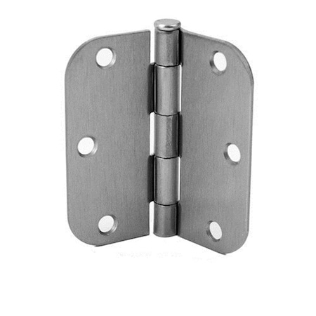 Heat Wave 4 x 4 in. Satin Nickel Plated Residential Hinge 0.25 in. Radius HE2950624